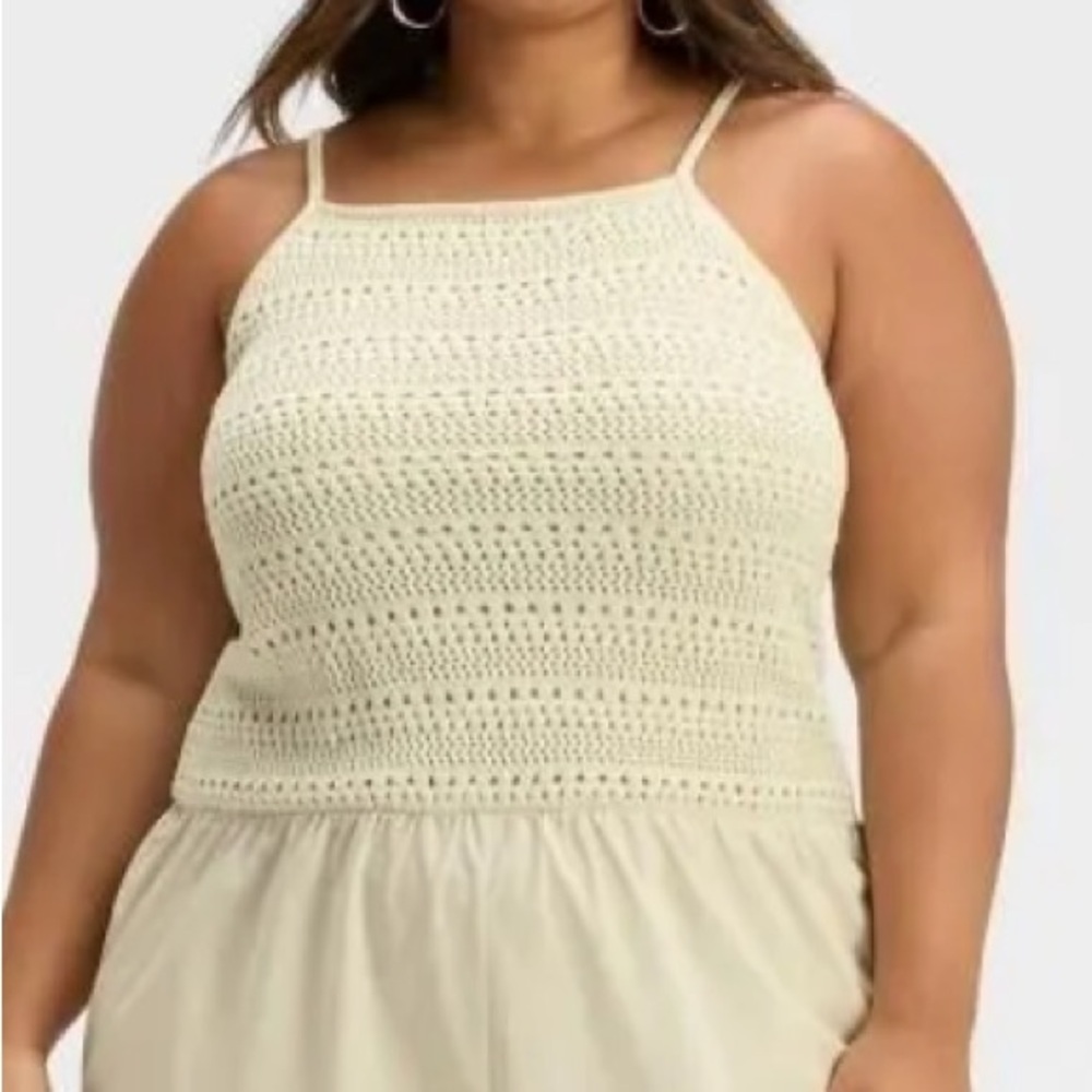 Universal Thread Tan 1X Square Neck Knit Detail D… - image 2